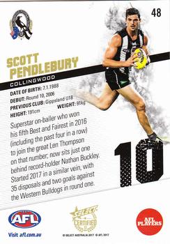 2017 Select Certified #48 Scott Pendlebury Back